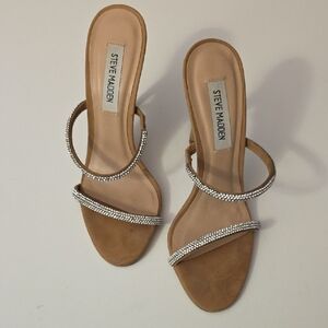 Steve Madden Brown Rhinestone Heels